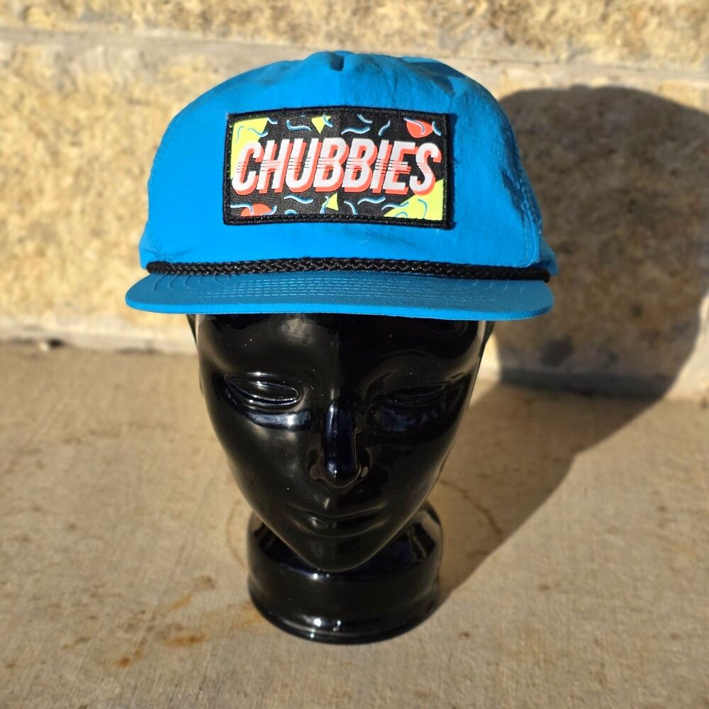 Chubbies Retro Snapback Hat Cap Rope Brim Blue Adjustable Men USA Made